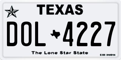 TX license plate DOL4227