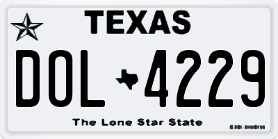 TX license plate DOL4229
