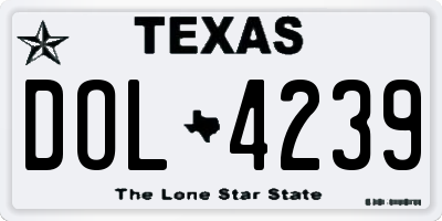 TX license plate DOL4239