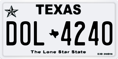 TX license plate DOL4240