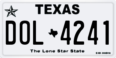 TX license plate DOL4241