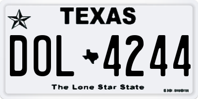 TX license plate DOL4244