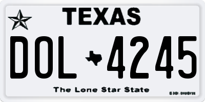 TX license plate DOL4245