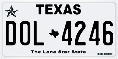 TX license plate DOL4246