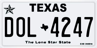 TX license plate DOL4247