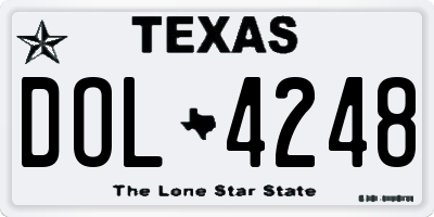TX license plate DOL4248