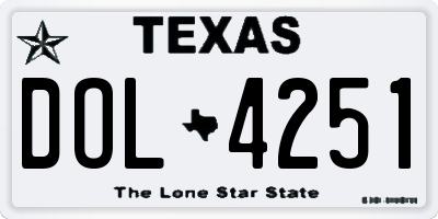 TX license plate DOL4251