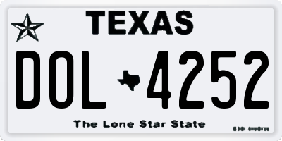 TX license plate DOL4252