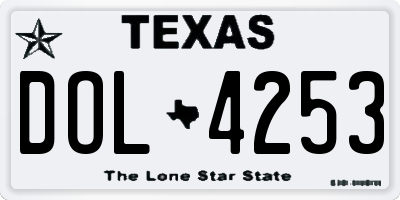 TX license plate DOL4253