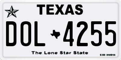 TX license plate DOL4255