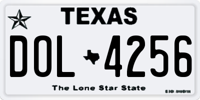 TX license plate DOL4256