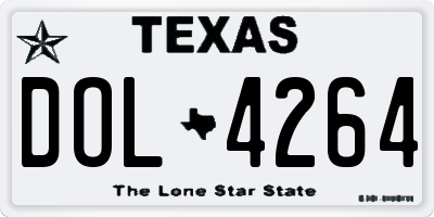 TX license plate DOL4264