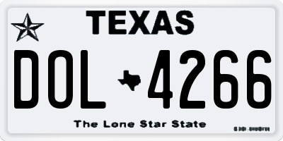 TX license plate DOL4266