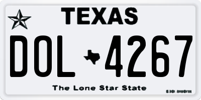 TX license plate DOL4267