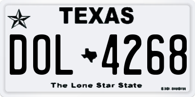 TX license plate DOL4268