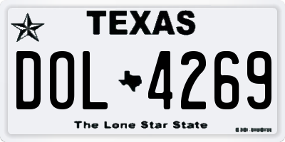 TX license plate DOL4269