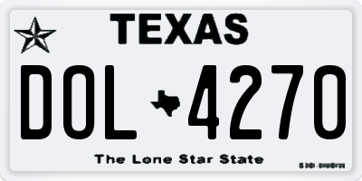 TX license plate DOL4270