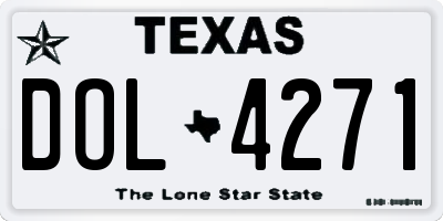 TX license plate DOL4271