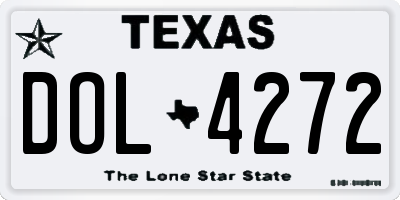 TX license plate DOL4272