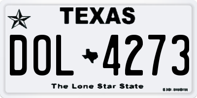 TX license plate DOL4273