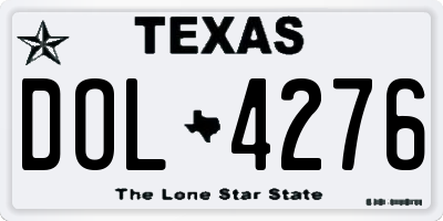 TX license plate DOL4276