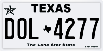 TX license plate DOL4277
