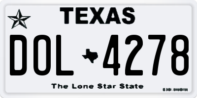 TX license plate DOL4278