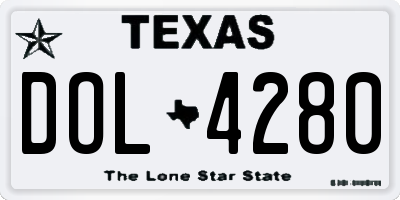TX license plate DOL4280