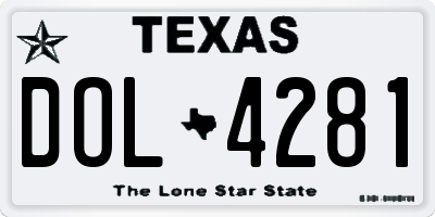 TX license plate DOL4281