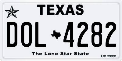 TX license plate DOL4282