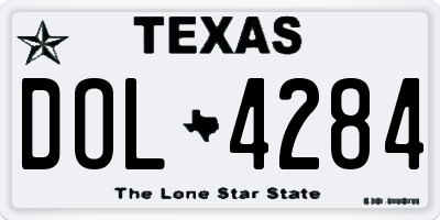 TX license plate DOL4284