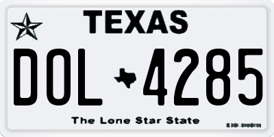 TX license plate DOL4285
