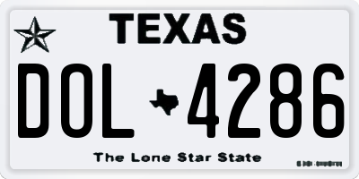 TX license plate DOL4286
