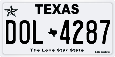 TX license plate DOL4287