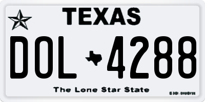 TX license plate DOL4288