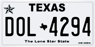 TX license plate DOL4294