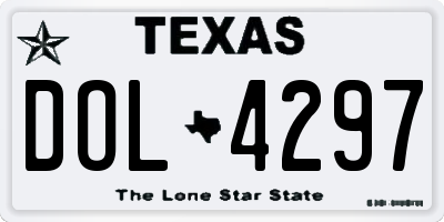 TX license plate DOL4297