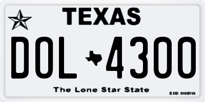 TX license plate DOL4300