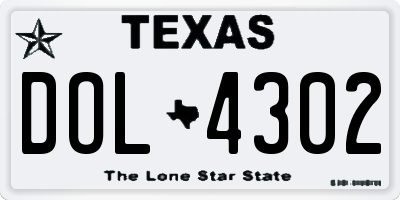 TX license plate DOL4302
