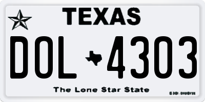 TX license plate DOL4303