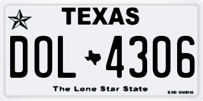 TX license plate DOL4306