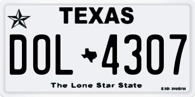 TX license plate DOL4307