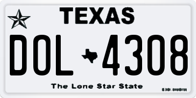 TX license plate DOL4308
