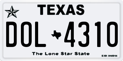 TX license plate DOL4310