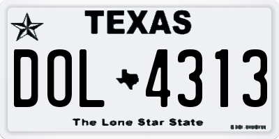 TX license plate DOL4313