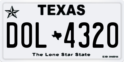 TX license plate DOL4320