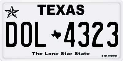 TX license plate DOL4323