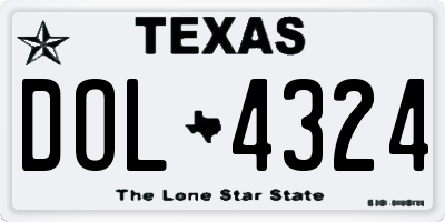 TX license plate DOL4324