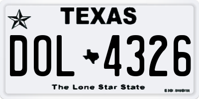 TX license plate DOL4326
