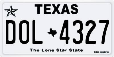 TX license plate DOL4327